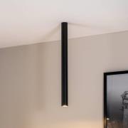 Plafondspot Tecno 1XXL, staal, GU10, hoogte 80 cm, zwart