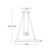 HerzBlut LED hanglamp Leonora, hout, 50 cm, dimbaar