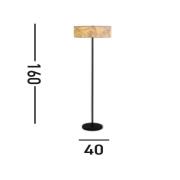 Isla vloerlamp, Ø 40 cm, bruin, beige, bamboe, staal
