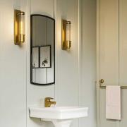 Badkamer wandlamp Wellington1, messing, 1-lamp, hoogte 40 cm