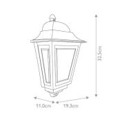 Buitenwandlamp Deco Lane, rood, lantaarn, aluminium, IP44