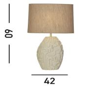 Tafellamp Adelaide, crème, hoogte 59,5 cm, textiel/hars