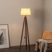 Vloerlamp LM-65214-1E met houten driepootvoet