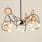Extravagante LED hanglamp Lunapark, bruin-goud
