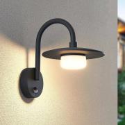 Lucande buitenwandlamp Zamalino, 31 cm, antraciet, sensor