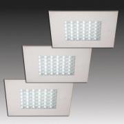 Q 68 LED inbouwspot in roestvrij staal look, set van 3
