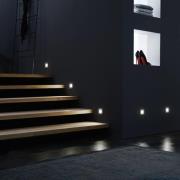 LED wand inbouwlamp Wall F, grijs, 1,8 W, 7,5 x 7,5 cm