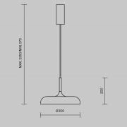 Maytoni LED hanglamp Gerhard, zwart, Ø 30 cm, metaal