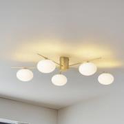 Lindby Valisa plafondlamp, goud, 5-lamps