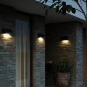 Tadas buitenwandlamp, aluminium, glas, zwart