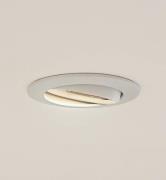 Prios plafond inbouwlamp Fibur, wit, aluminium, Ø 8,2 cm