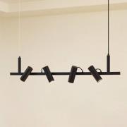 Lucande hanglamp Lysias, zwart, metaal, lengte 120cm