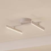 Lindby LED spot Eldrin, wit, 2-lamps, lichtpunten
