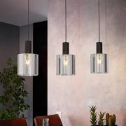 Hanglamp Gorosiba, zwart, lengte 85 cm, staal/glas, 3-lamps