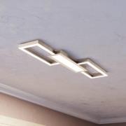 LED plafondlamp Monirote, mat nikkel, lengte 78 cm, aluminium, CCT