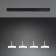LED hanglamp Celeste wit/bruin 115 cm 4-lamps glas dimbaar