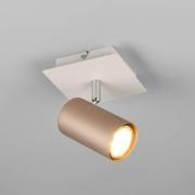 Marley wandspot, bruin/lichtgrijs, 12 x 12 cm, metaal