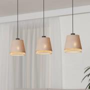 Hanglamp Tabley, kleur zwart/naturel, 89 cm, stof, 3-lamps.