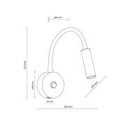 Wandlamp Lagos USB, zwart/goud, 27 cm, leeslamp, G9