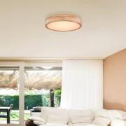 Rainer LED plafondlamp, Ø 40 cm, houteffect, metaal, CCT
