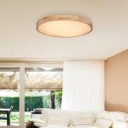 Rainer LED plafondlamp, Ø 80 cm, houteffect, metaal, CCT