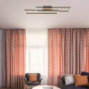 Dakari LED plafondlamp, lengte 80 cm, zwart/donker hout