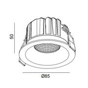 SLC LED downlight OnePro Soft, wit, 3.000 K, aluminium