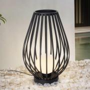 Lucande terraslamp Marrin, zwart, metaal, Ø 46cm