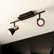 Barnham LED plafondspot, lengte 39,5 cm, zwart/koper