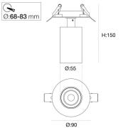 SLC LED inbouwspot Art, 1-lamp, wit, 3.000 K, aluminium