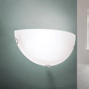 Agada wandlamp, opaalglas, chroom, halfrond