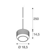 Pantilo Rope 19 hanglamp, zwart/grijs/zilver glas Ø 19 cm