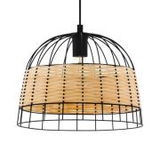 Hanglamp Anwick van staal/rotan, Ø 37 cm