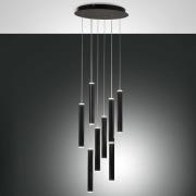 Hanglamp Prado, zwart, 8-lamps, Ø 40 cm, dimbaar