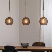 Hanglamp Dulce, rookgrijs/zwart, glas, 3-lamps