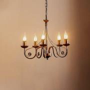 Kroonluchter Ayleen van staal, 5-lamps, zwart