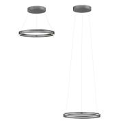PURE LED hanglamp E-Loop, grijs, Ø 70 cm, aluminium, CCT