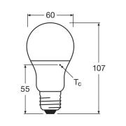 OSRAM LED lamp opaal E27 8,5W 827 3-pack