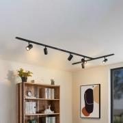Railsysteem Lindby Linaro, GU10, 6-lamps, zwart, T-vorm