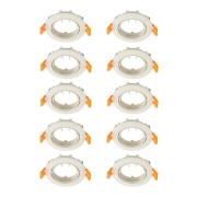 Prios plafond inbouwlamp Fibur, beige, zink, Ø 8,2 cm, 10 stuks