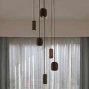 Lucande hanglamp Narion, zwart/kleurrijk, 6-lamps