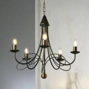 Kroonluchter Milvia, 5-lamps, bronskleurig, metaal