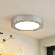 Prios LED plafondlamp Edwina, zilver, 23 cm, set van 3