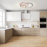 Kirk LED plafondlamp, ringvormig, 2-lamps, zwart/wit