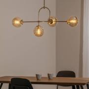 Portemo hanglamp, messing, lengte 109 cm, 4-lamps, glas