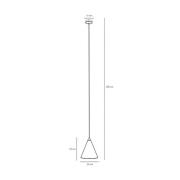 Hanglamp vorm, rookblauw, metaal, Ø 24 cm, kegel, E27