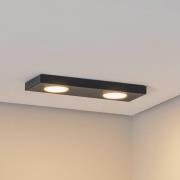Plafondlamp Hero, 12 x 35 cm, 2-lamps, zwart, metaal, GX53