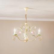 Kroonluchter Florina met bloemmotief, 3-lamps