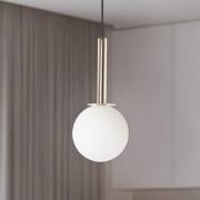 Hanglamp Daisy, 1-lamp, goud/wit/zwart, glas