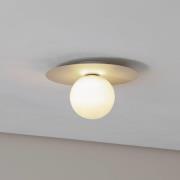 Plafondlamp Pixie, beige, glas, Ø 25 cm, bol, G9
